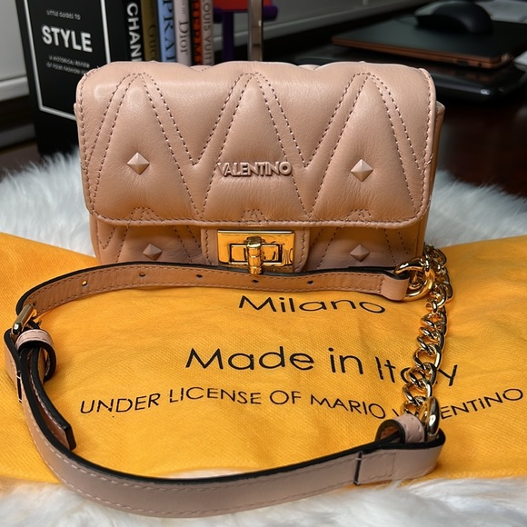 Valentino By Mario Valentino Papillon Studs Quilted Leather Crossbody Or Bum Bag - Picture 3 of 17